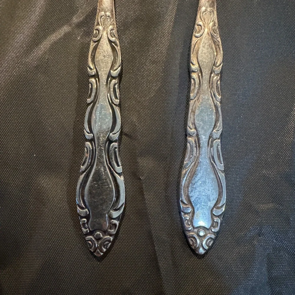 National Stainless Korea Tablespoons Set of 3 Vintage Scroll Pattern Silverware
